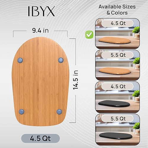 Miniatura 6 de Ibyx Bandeja deslizante de bambú para batidora de pie Kitchenaid de 4.5 cuartos de galón  Alfombrilla deslizante de cocina sin esfuerzo para
