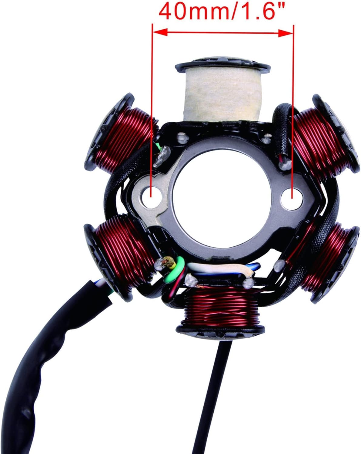 WOOSTAR 6 Coil 5 Wire Magneto Stator Replacement for GY6 50cc 70cc 90cc 110cc 125cc ATV 4 Wheeler Quad Pocket Bike