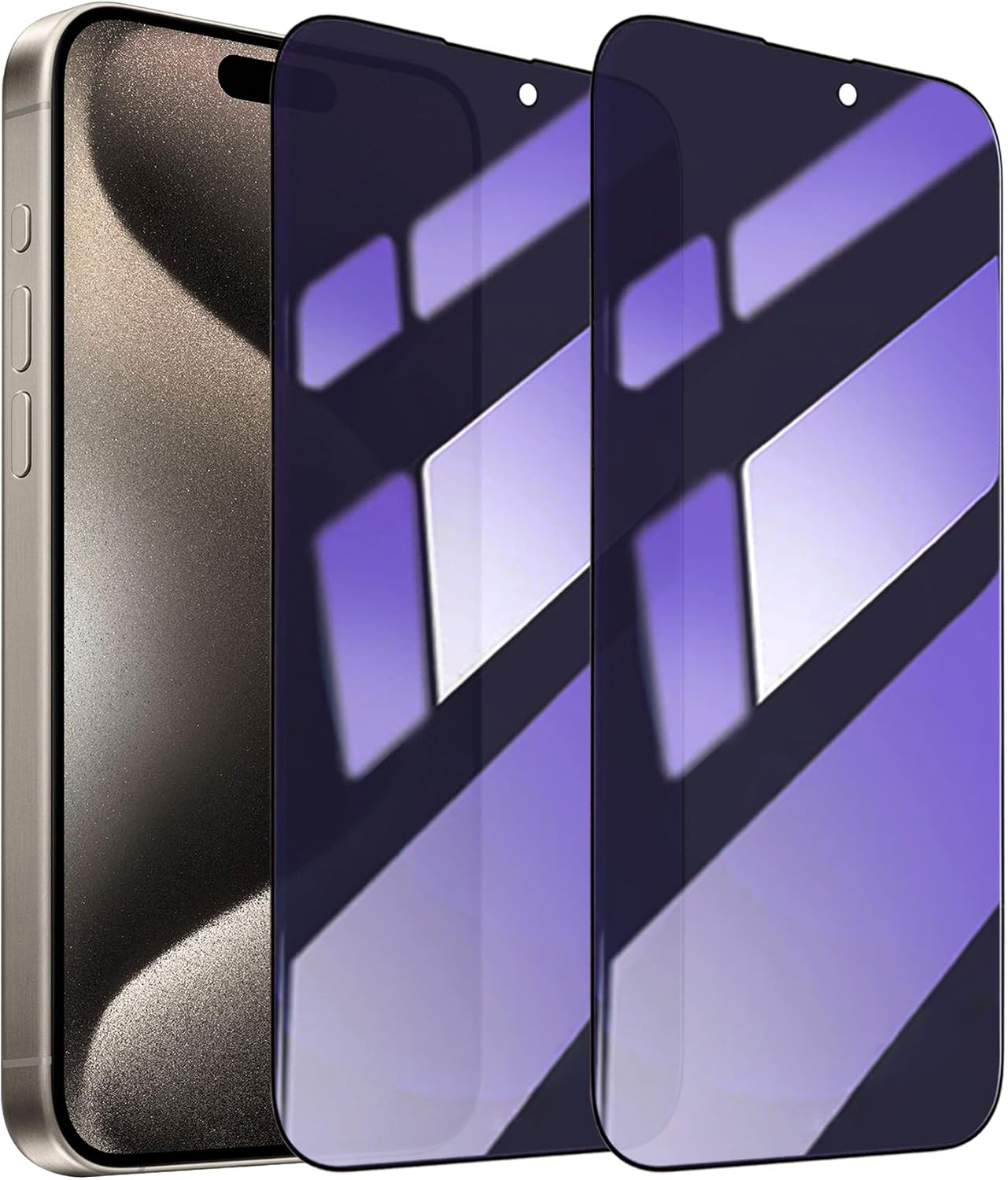 2 Pack Compatible with iPhone 13/13 Pro/14 Privacy Screen Protector, Anti-Spy Anti-Blue Light Eye Protection Tempered Glass Film, Scratch Resistant, Full Coverage, Case Friendly