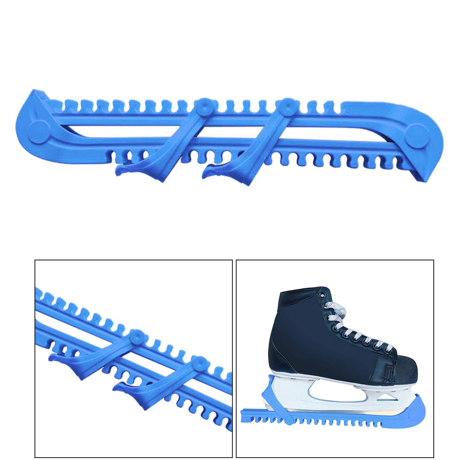 Lot de 10 protections universelles pour patins à glace Bleu