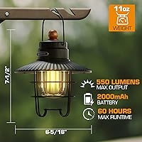 Vista 3 de Linterna de camping LED EverBrite, linterna recargable USB C con 3 modos de luz, linternas vintage para exteriores con función de banco de energía