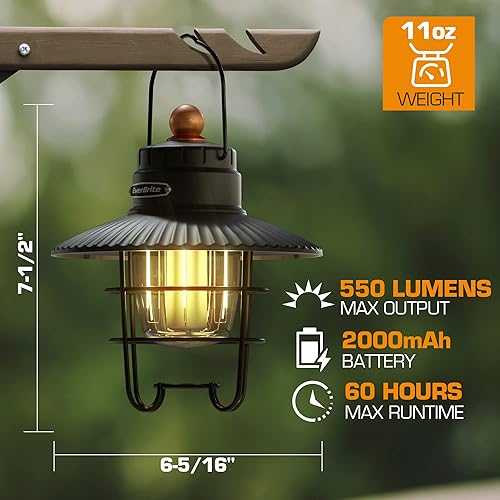 Miniatura 3 de EverBrite Faroles LED para campamento, paquete de 2, linterna recargable USB C con 3 modos de luz, faroles vintage para exteriores con función de