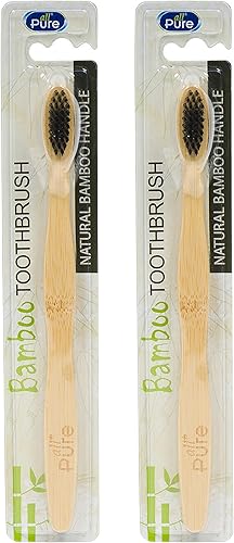 Miniatura 2 de Cepillo dental de bambú natural de 2 piezas Eco dental dental cepillo de cuidado bucal mango de cerdas suaves