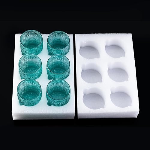 Miniatura 7 de Paquete de 6 vasos para beber Hobnail de 10 onzas, vaso de vidrio moderno de 10 onzas, doble vidrio antiguo, cristalería de burbujas vintage