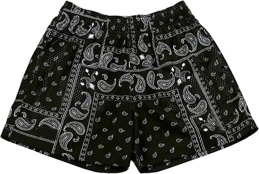 MECH-ENG Mens Paisley Shorts Graphic Bandana Shorts Retro