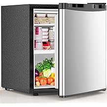 Mini refrigerador de 1,6 pies c&uacute;bicos con congelador, refrigerador compacto de puerta reversible simple, termostato ajustable, ultra silencioso, energ&eacute;ticamente eficiente para oficina, dormitorio, dormitorio, apartamento -Plata