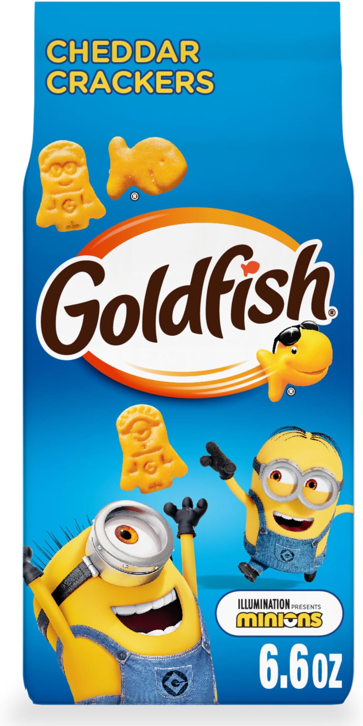 Goldfish Minions Shaped Cheddar Crackers, 6.6 Oz Bag