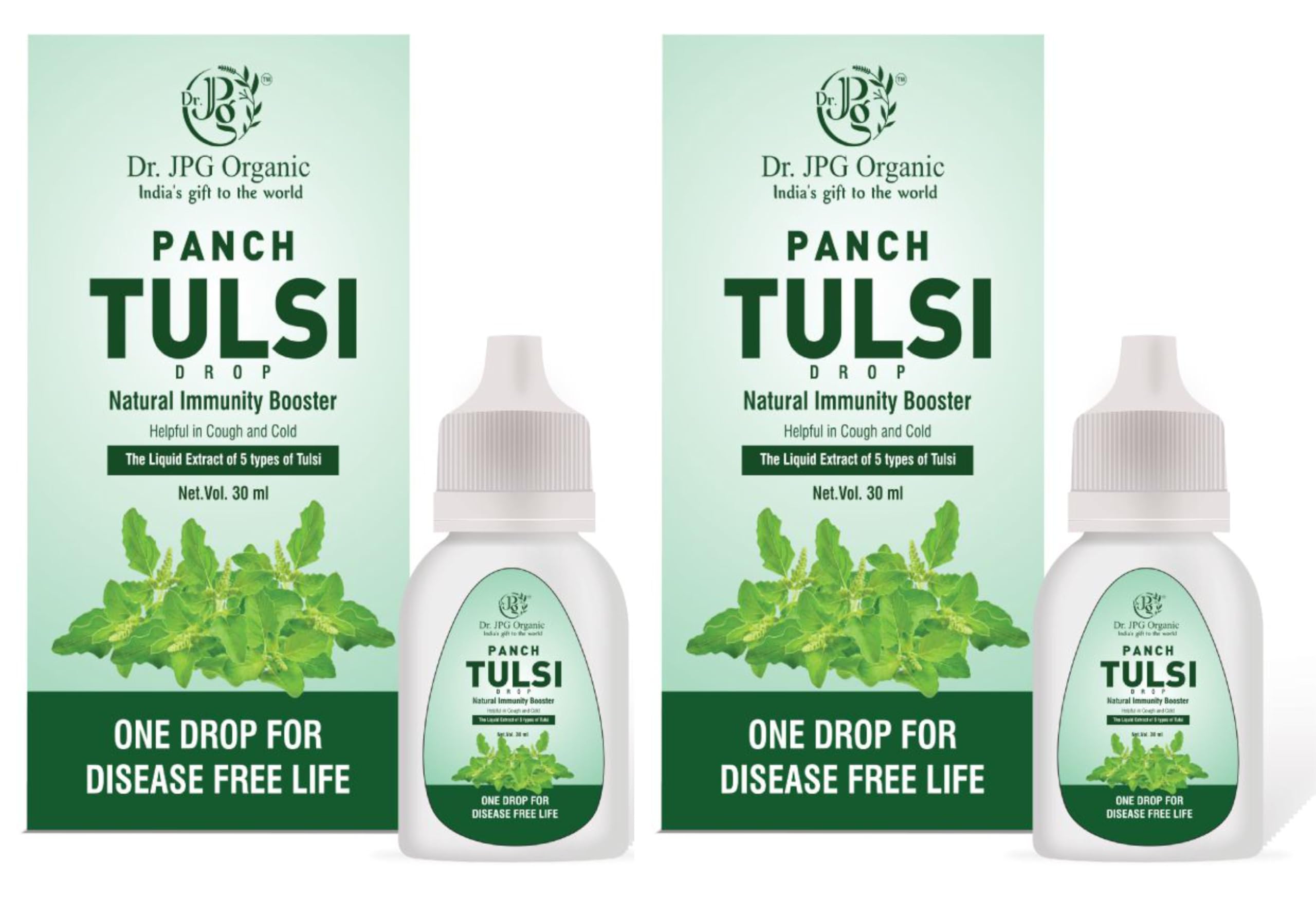 Dr. JPG Organic Panch Tulsi Drops 30ml / Panch Tusli Drops Extract/Natural Imunity Booster. Pack of 2 (B0DB22NB2M) Amazon Price History, Amazon Price Tracker