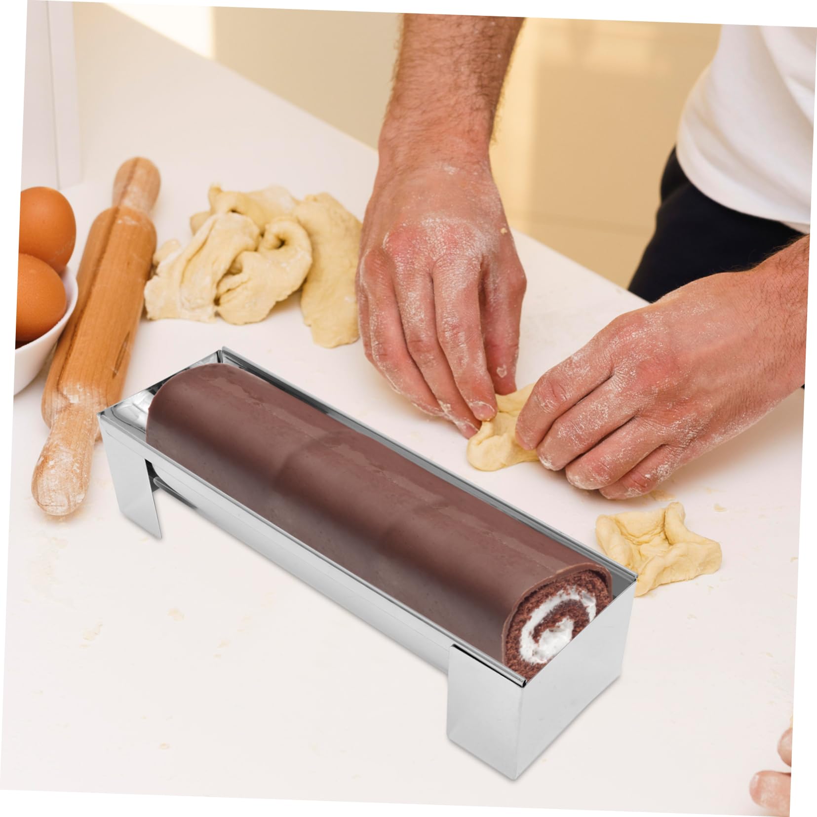 TOPBATHY 5 Pièces Moule à Gâteau en Forme De u Gâteau Plateau Ovale Gâteau à La Mousse Moule à Pâtisserie Non Moules à Gâteaux Moule à pour Hot-Dog Biscuit Acier Inoxydable Silver
