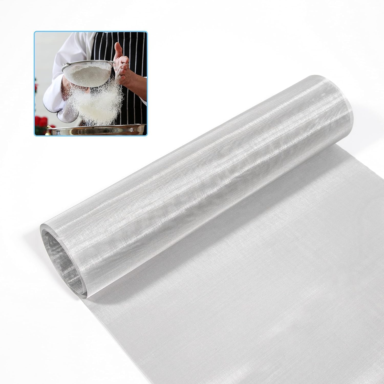 Jaliwala 304 Stainless Steel Woven Wire 120 Mesh Fine Screen Mesh Steel Woven Mesh for Filter Mesh, Filtration Cloth, 12 x 40 Inch-image-6