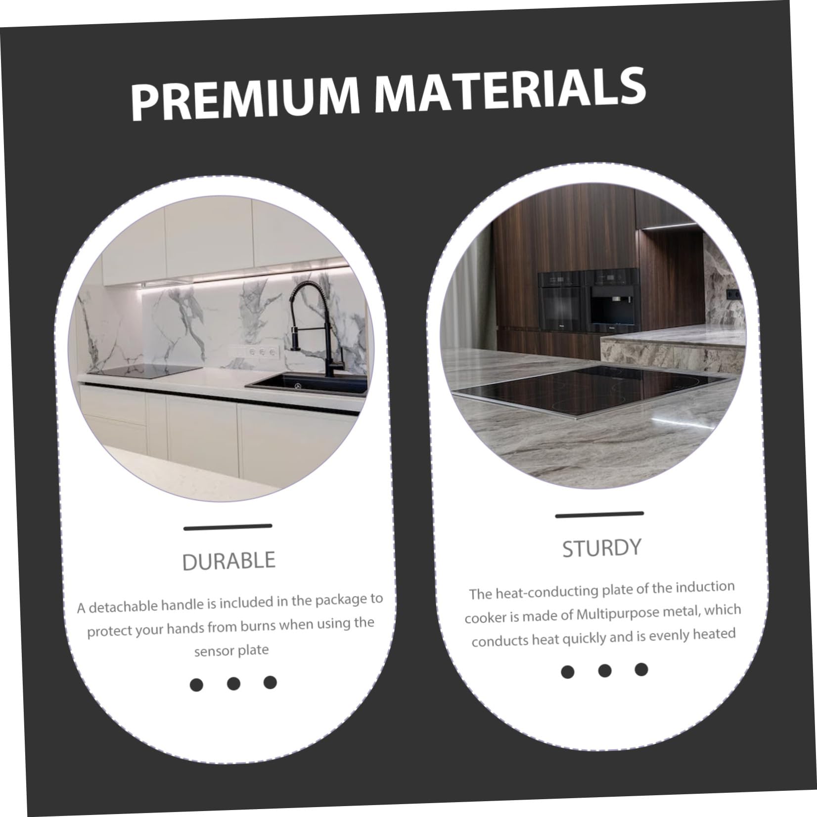 Difusor de Calor de Acero Inoxidable con Mango Desmontable para Cocina Gas y Placa Inducción Placa Conductora para Transferencia Térmica Uniforme y Protección de Utensilios