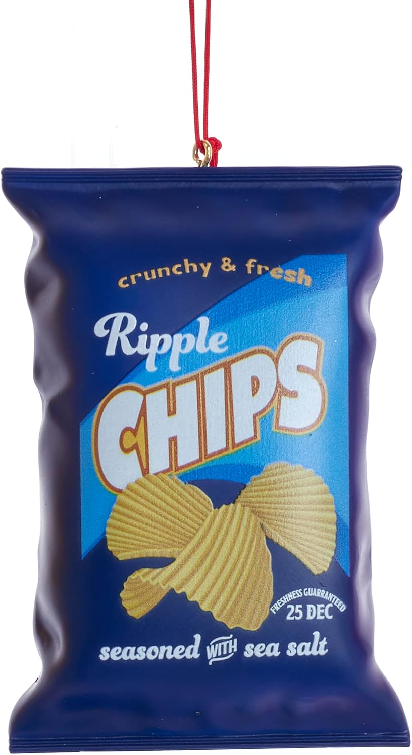 Kurt Adler ブルーリップルチップバッグオーナメント、4.25インチ