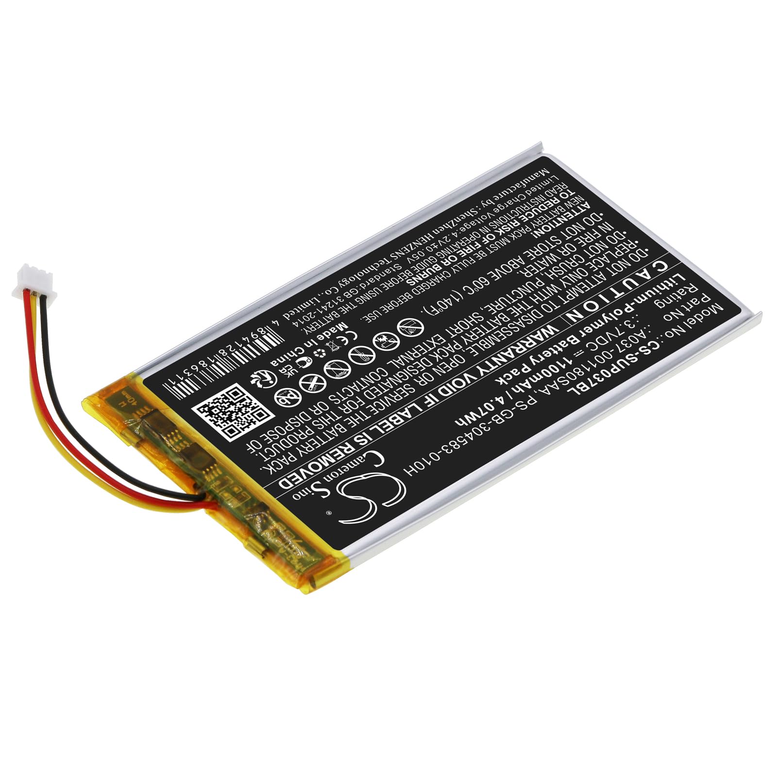 TECHTEK Batteries Compatible avec [SumUp] 3G, 3G+, SumUp 3G remplace A037-001180SAA, pour PS-GB-304583-010H FBA