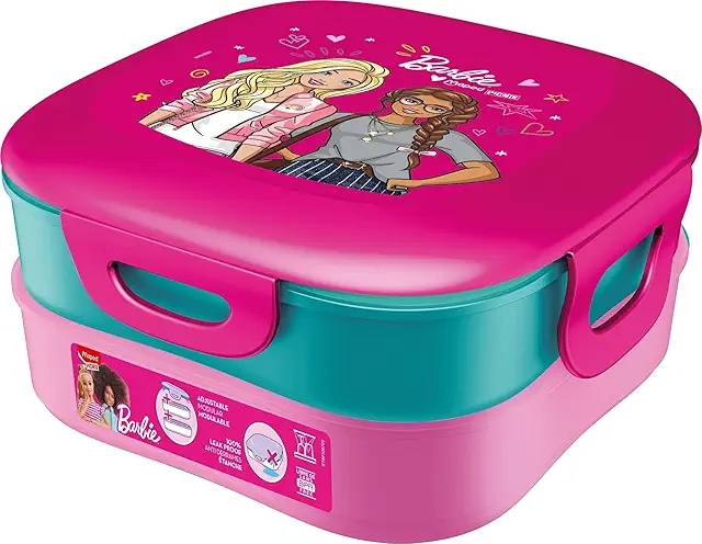Fiambrera Infantil Barbie Maped 1,4L - Lunchbox 2 Compartimentos para Colegio