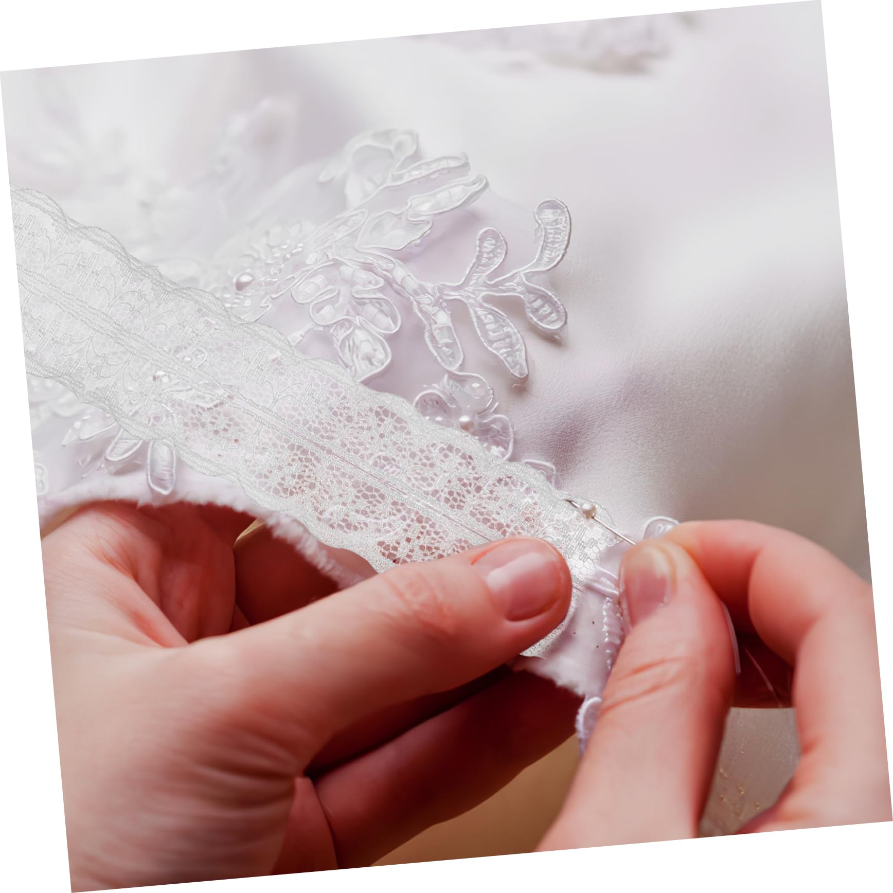 HOMSFOU 12 Rollos Cinta de Encaje Blanca para Manualidades Cinta de Encaje para Flores para Envolver Regalos para Decoración y Regalos