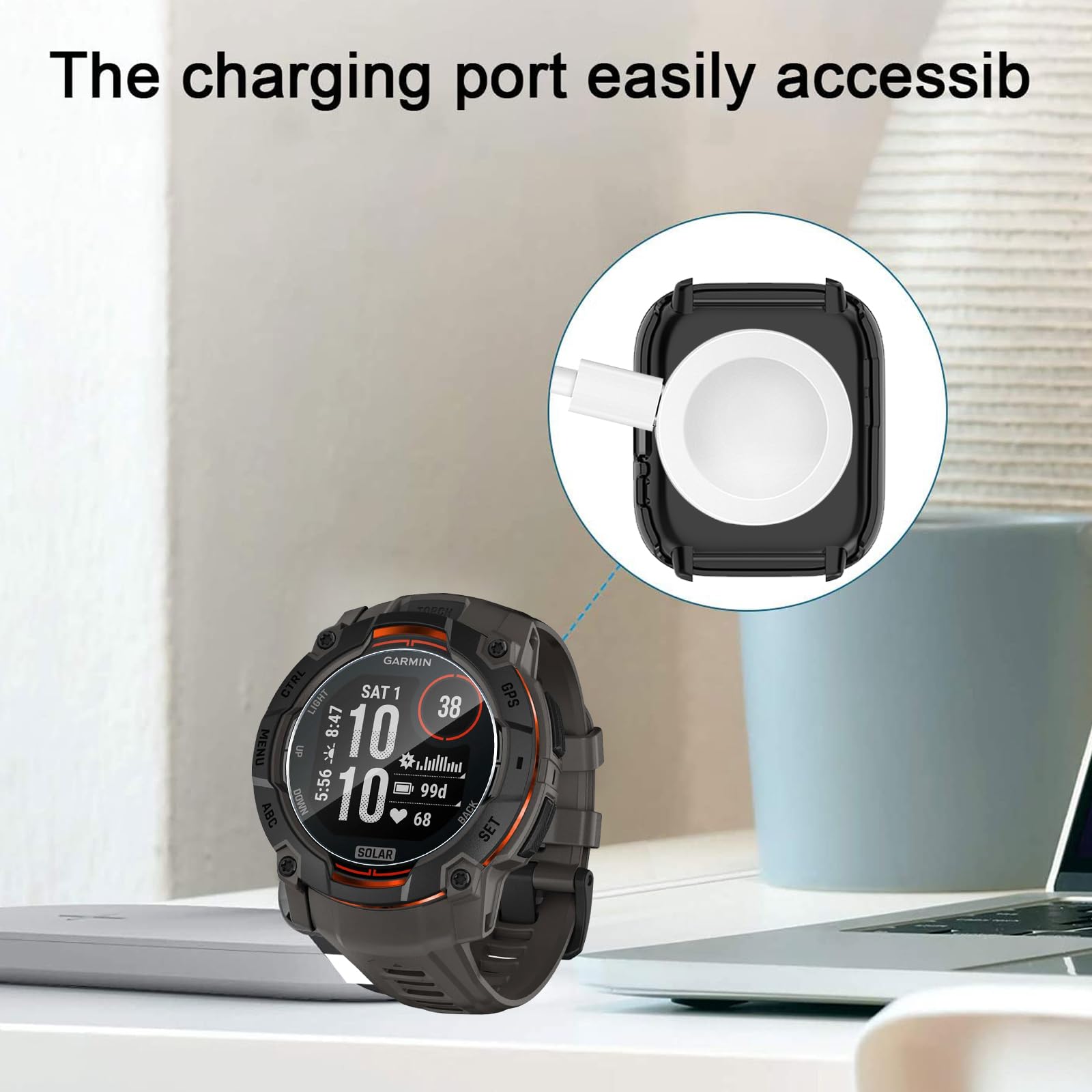 Coque De Protection Pour Garmin Instinct 3 45 Mm 50 Mm - En TPU - Cadre De Montre - Protection Pour Garmin Instinct 3 - Accessoire De Montre Intelligente (noir, Instinct 3 50 Mm