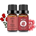 yethious Rose Essential Oil Organic Flower Natrual Peony Essential Oil for Diffuser, Skin Care, Soap/Candles Making - 2 X 10ML Essential Oil Set Gift