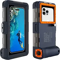 Capa profissional à prova d'água para mergulho com snorkel, capa protetora subaquática de 15 m/50 pés para iPhone 17/16/15/14/13/12Pro Max/XR/XS/X Samsung Galaxy S25/24/23/22 Ultra/Plus