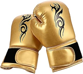 NAMOARLY Guantes De Boxeo 1 Par para Adultos Y Niños De Entrenamiento Color Amarillo 12 Oz Guantes De Lucha Forma Y Control.