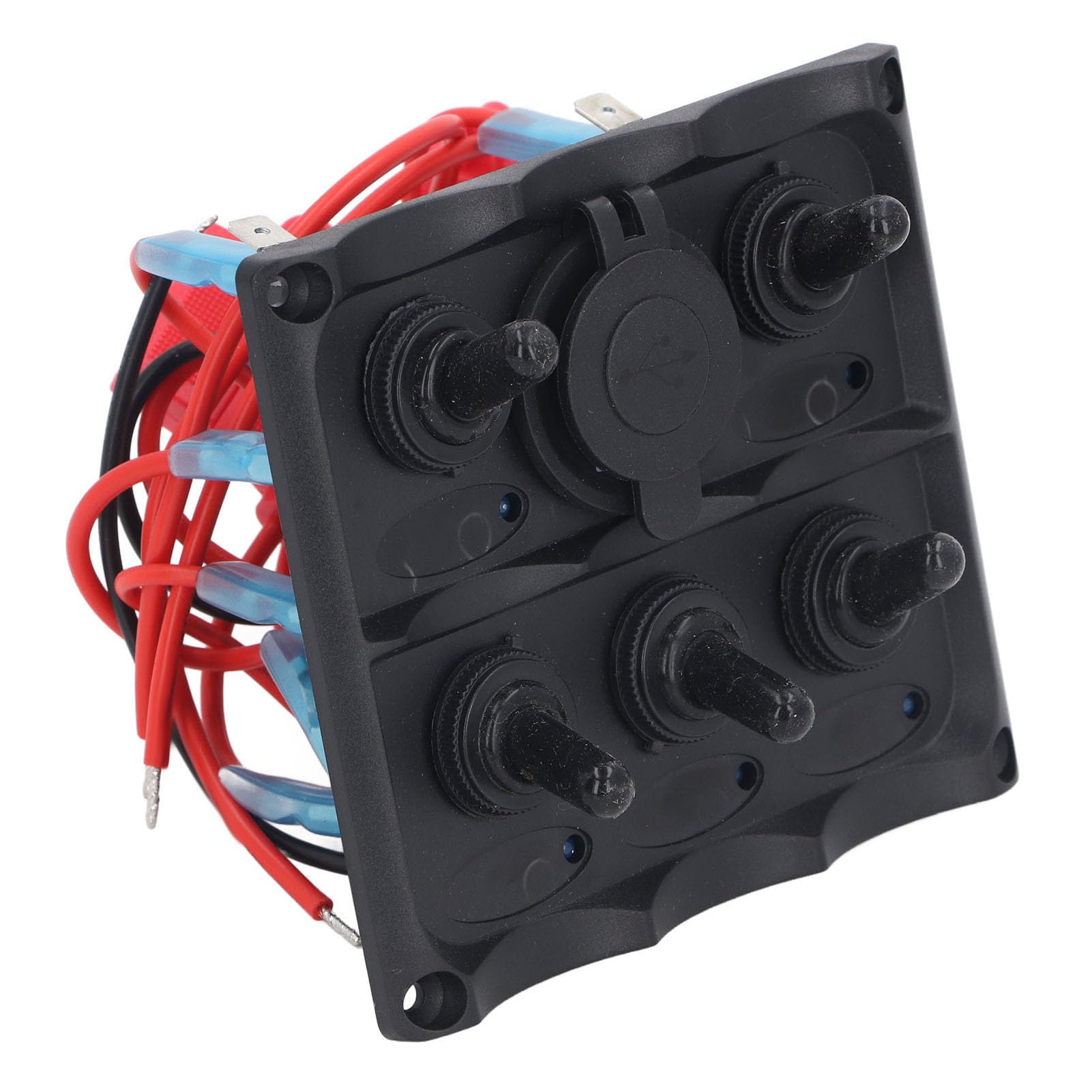 5 Gang Przełącznik Skalny Panel, 12V 24V z 2 Portami USB