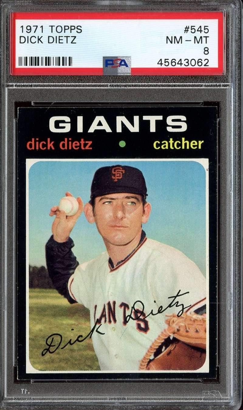 Dick Dietz PSA GRADED 8 (OC) (Baseball Card) 1971 Topps