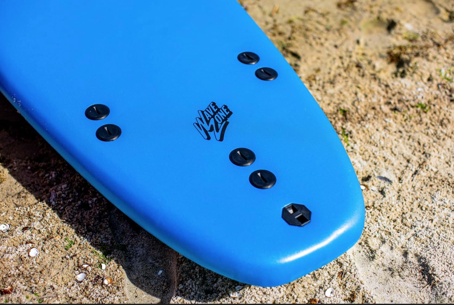 RIP Soft Top Surfboard, 7 Feet Long, Blue with Thruster Fins, EPS Core