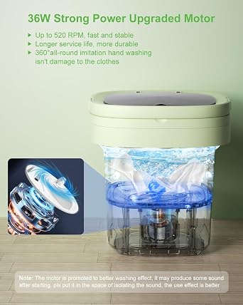 Portable Washing Machine, 16L Upgraded Capacity Mini Washer | Compact Deep Cleans Underwear,Baby Clothes,Small Clothes | Lightweight for Apartment,Dorm, Hotel,Travel & Camping | 3 Modes Deep Cleaning