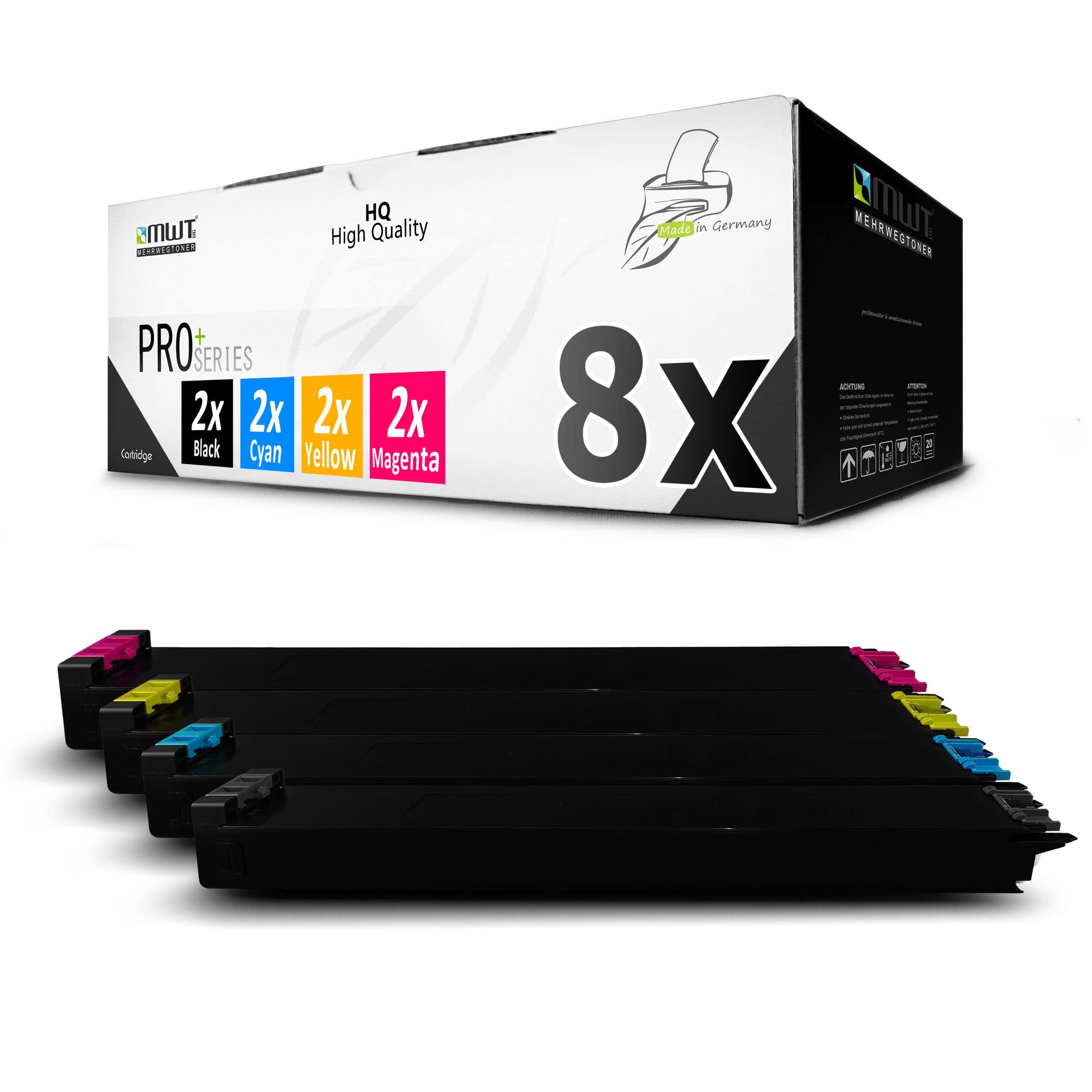 MehrwegtonerMWT XXL Toner Set 8X Compatible with Sharp MX-2630 MX-3050 MX-3060 MX-3070 MX-3550 MX-3560 MX-3570