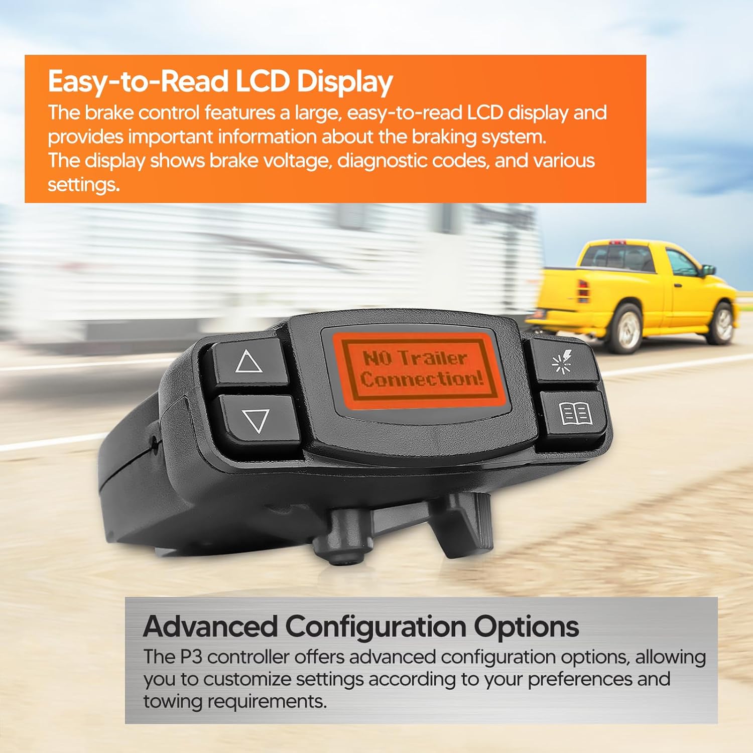 90195 Electric Trailer Brake Controller, Fit for Silverado, Ram, Tacoma, Universal Wireless Boost Controller, Replace for Curt Tekonsha P3 Prodigy Brake Controller