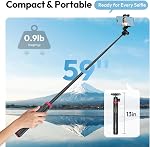 [𝟐𝟎𝟐𝟔 Nouvelle version] ULANZI MT44B Caméra Trépied 59'' Auto Open Phone Stand Dual Positon 360° Tête de balle extensible Selfie Stick w Chaussures froides pour iPhone Sony DJI Caméra d'action Osmo Nano