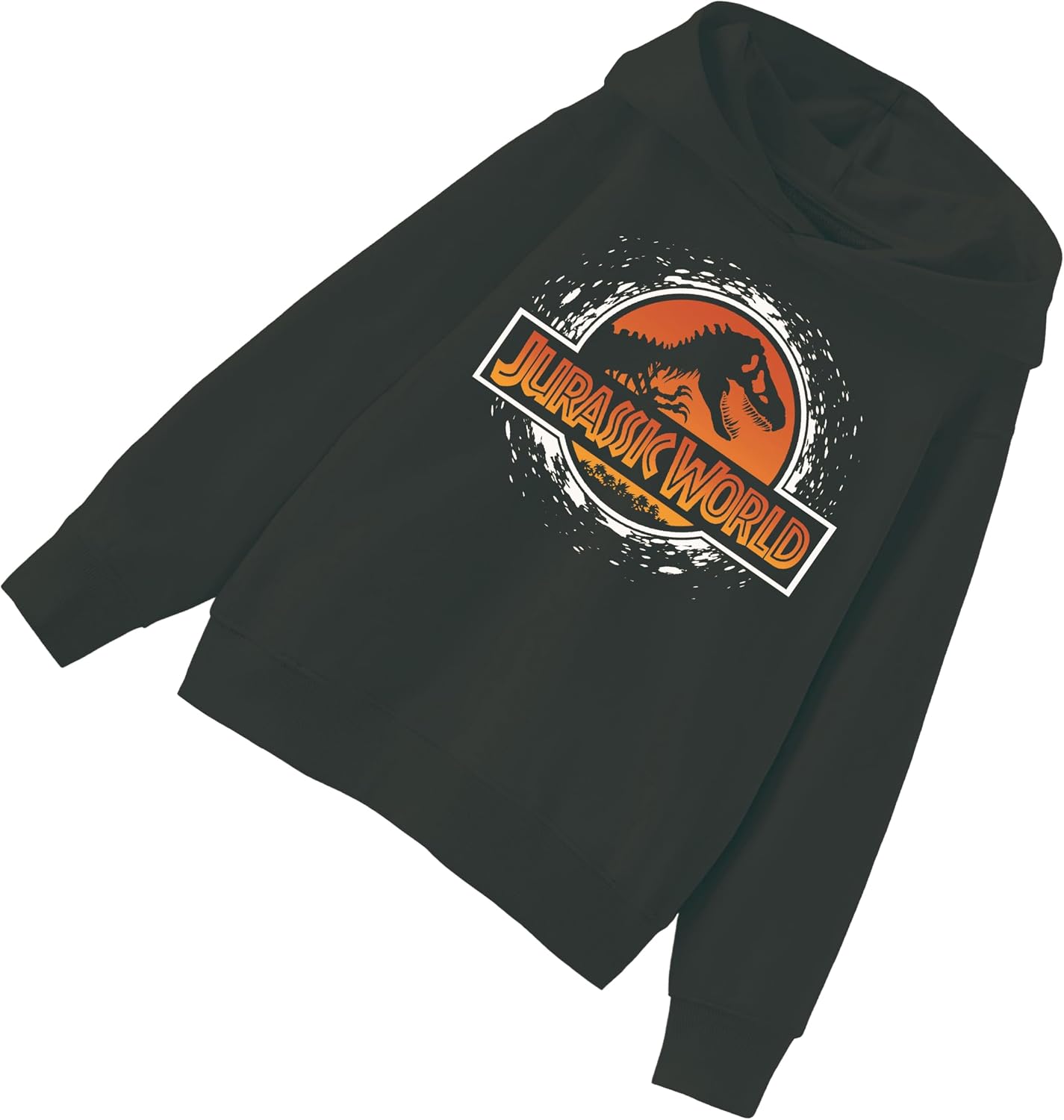 Jurassic World Boys Pullover Hoodie, Dinosaur Graphic Fleece Sweatshirt, Black, Sizes 4–20