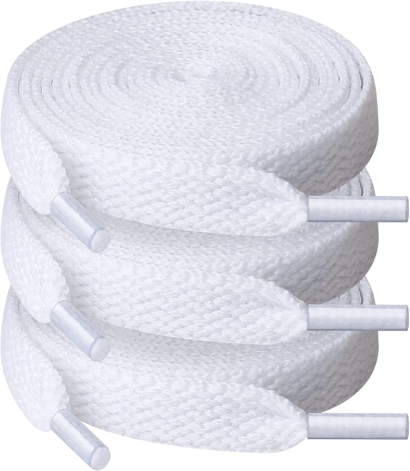 3 Pair Flat Shoe laces, 5/16" Wide Shoelaces for Athletic Running Sneakers Shoes Boot Strings