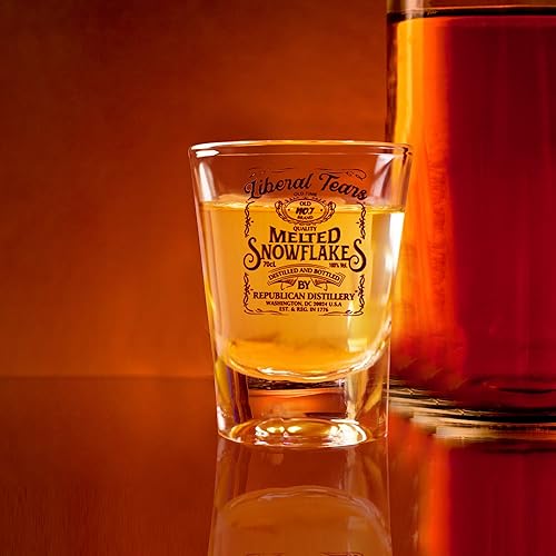 Miniatura 3 de Patriots Cave - Liberal Tears - Vaso de chupito de whisky con etiqueta de copo de nieve derretido, destilería republicana Est. 1776, regalos