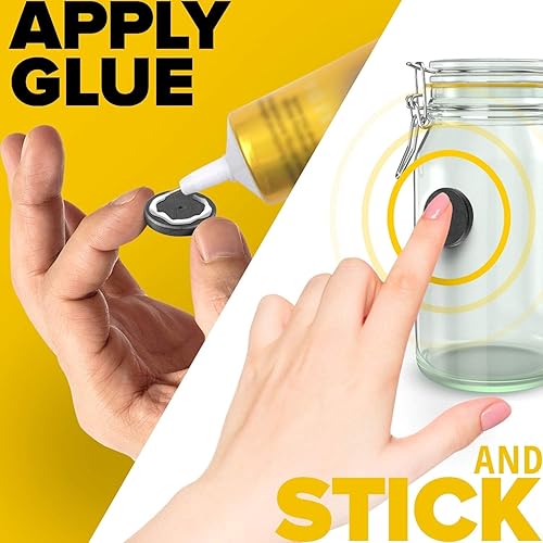 Miniatura 28 de Imanes redondos de cerámica fuertes con respaldo adhesivo (1x0.15"/25x4mm, 18 piezas) – Imanes adhesivos resistentes, no corrosivos, versátiles