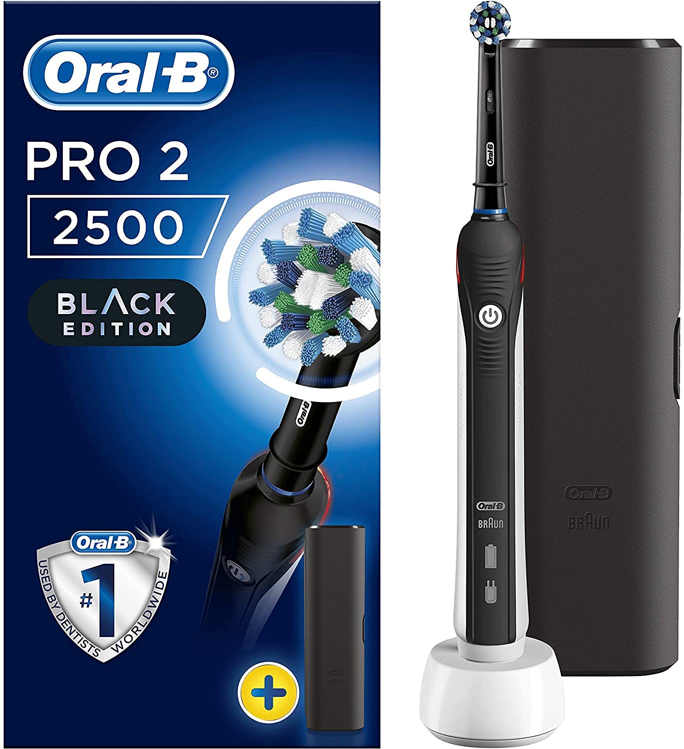 Oral-B Pro 2500 Electric Rechargeable Toothbrush Powered by Braun - Black