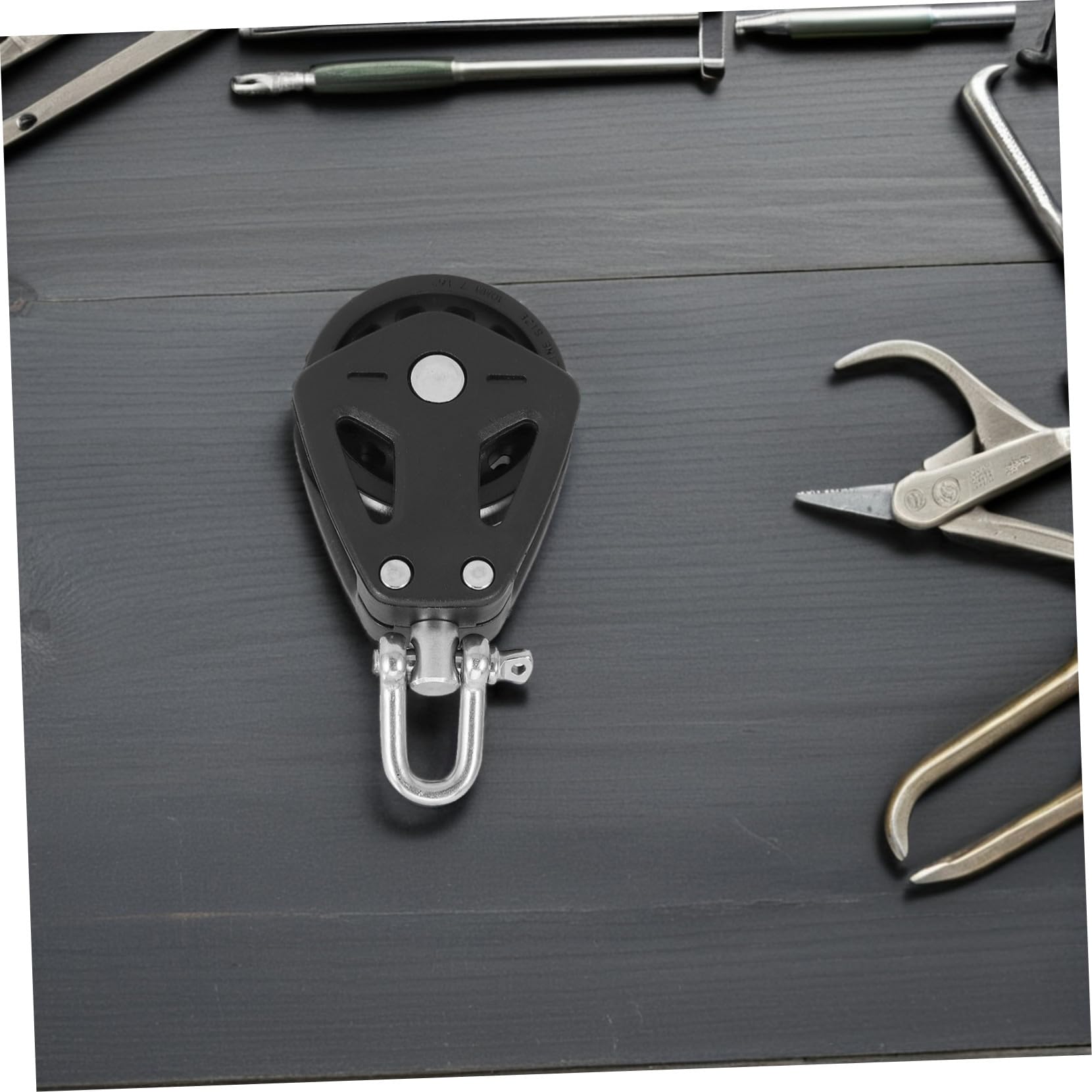 Polea Giratoria Marina de Nailon Negro 4 Unidades Bloque de Polea Rotativo Resistente para Navegación Accesorios para y Kayaks Compatible Cuerdas para Deportes al Aire