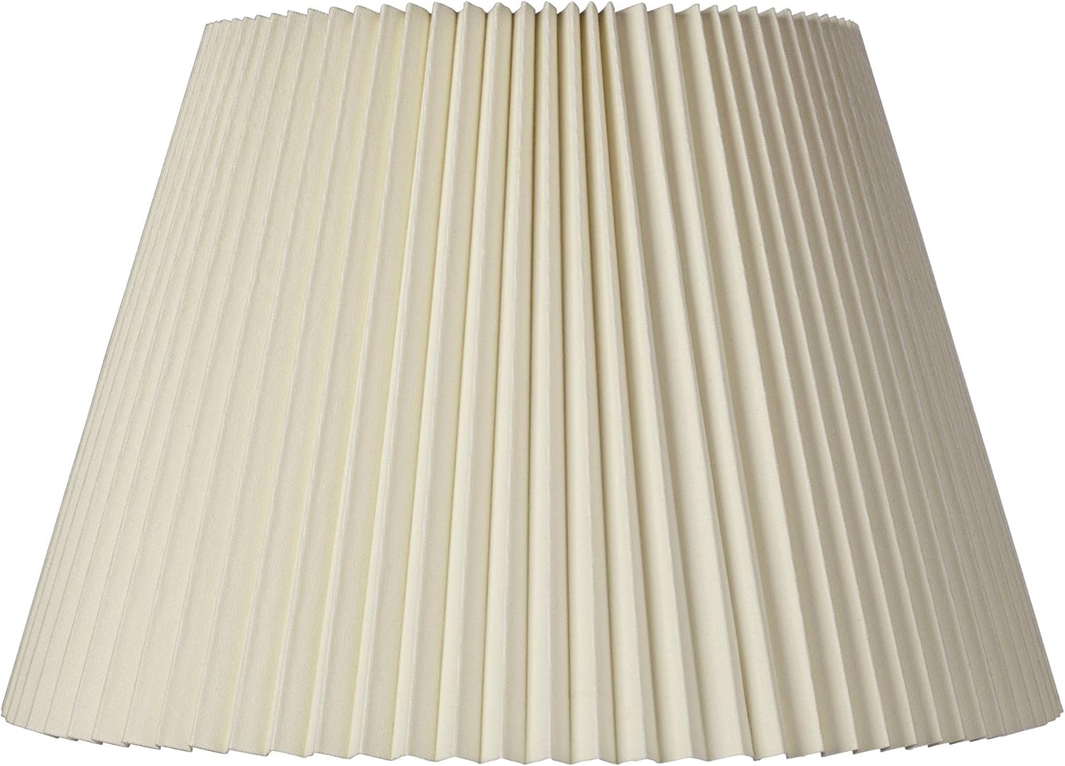 Empire Lamp Shade (Pre-Assembled) Ivory Knife Pleated Large 11" Top x 18" Bottom x 12" High Spider with Replacement Harp and Finial Fitting - Springcrest