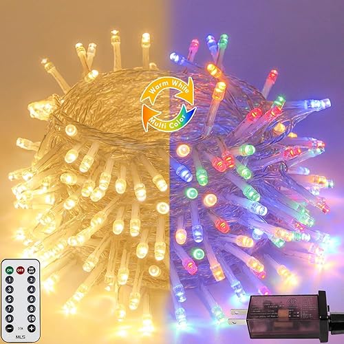 Miniatura 29 de Guirnalda de 240 luces LED multicolor de 88 pies para interiores y exteriores, luces conectables para árbol de Navidad, impermeables, 8 modos con