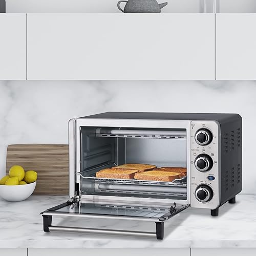 Miniatura 3 de Danby DBTO0412BBSS Horno tostador de encimera de 4 rebanadas de 0.4 pies cúbicos12L con 4 rebanadas en acero inoxidable, tostada, horneado, asado,