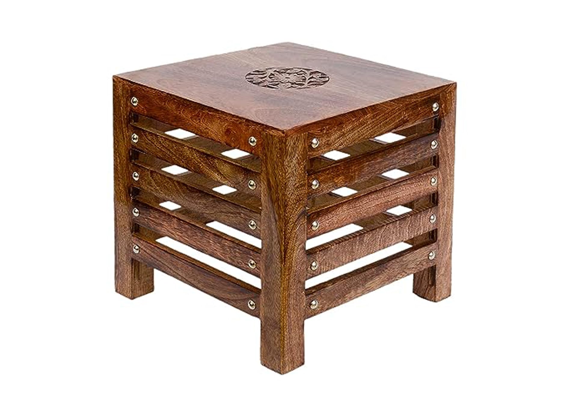 Wooden Beautiful Handmade stool for sitting at living room,Home Furniture can be used as small table chair Antique Finish