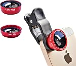 3 in 1 Cell Phone Camera Lens Kit Wide Angle Macro Fisheye Lens Universal(Gold)