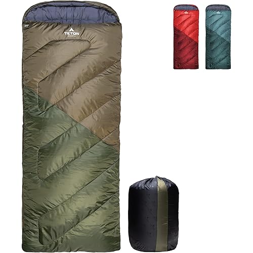 Teton Celsius Regular, -25F, 20F, 0F Degree Sleeping Bags, All Weather Bag for Adults and Kids, Camping Made Easy and Warm, Travel Sack Included