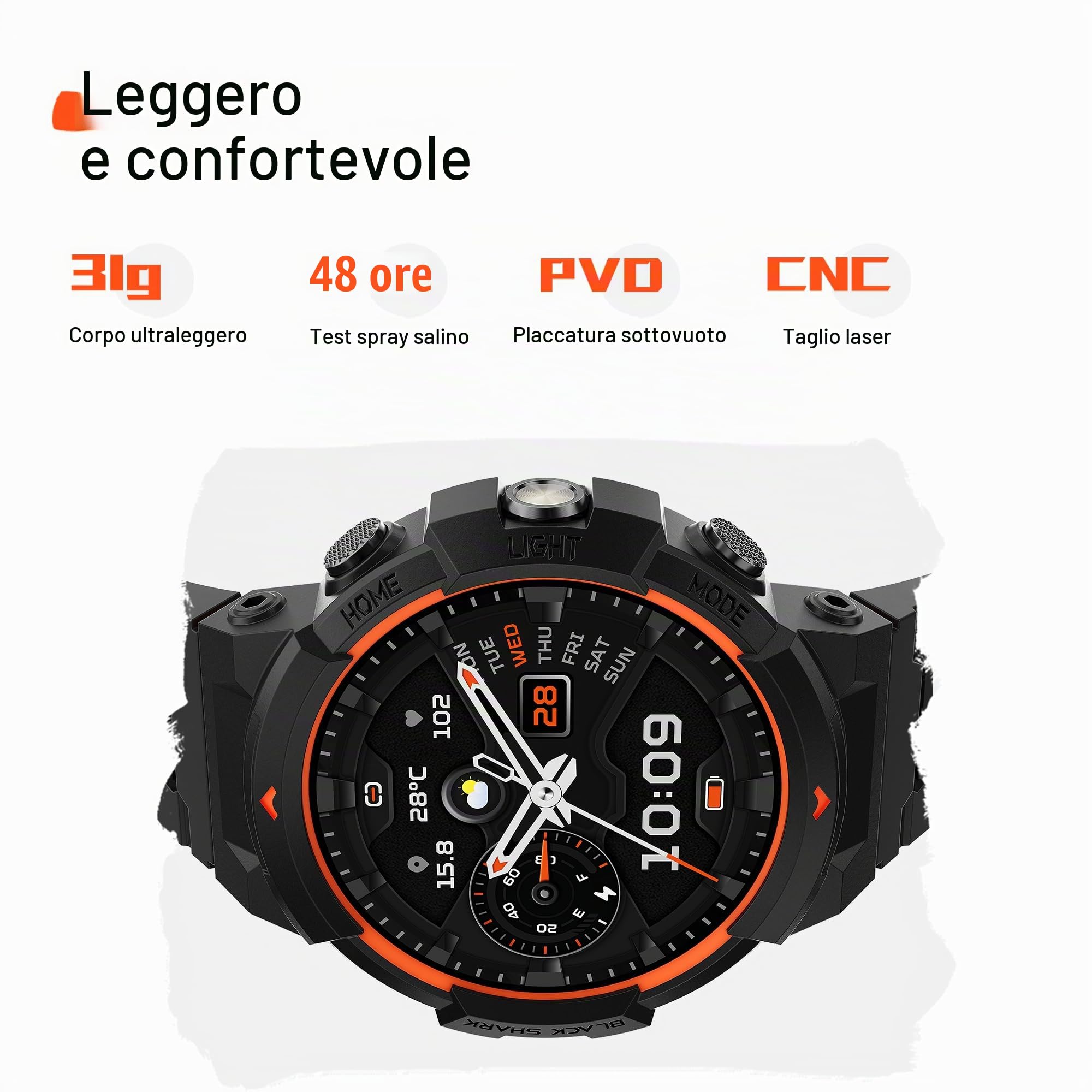 Black Shark GS3 Sport Smartwatch, Display AMOLED 1,43