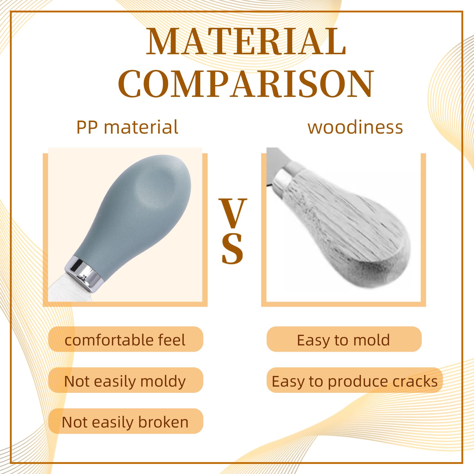 4-Piece Cheese Knife Set Cheese Knives Cutter Fork Spreading Knife for Charcuterie Boards Cutlery Gift Set Collection