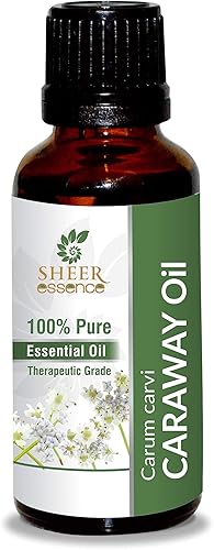 Aceite de caraway (Carum Carvi) - Aceite esencial 100% puro natural sin diluir de grado terapéutico sin cortar 0,16 fl.oz a 33,81 fl.oz por Sheer