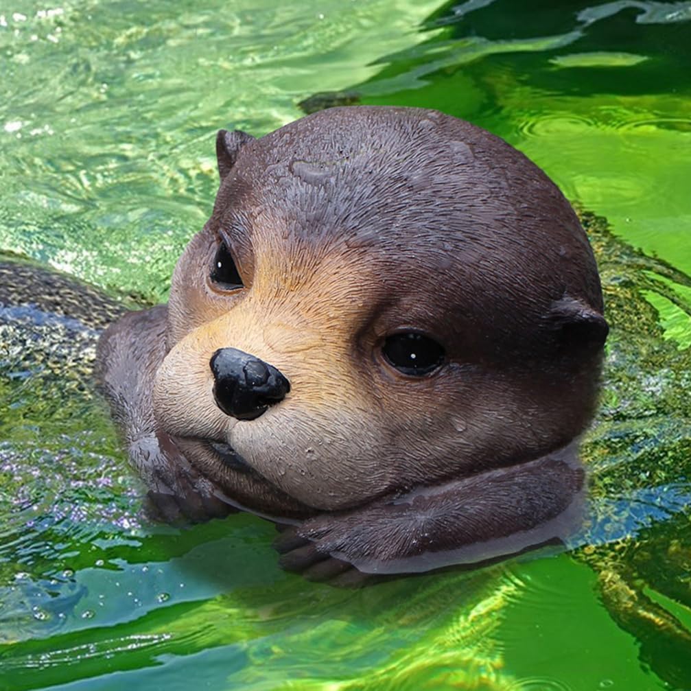 BESPORTBLE Floating Head, 2Pcs Outdoor Resin Pond Float - Duck Deterrent Decorative Animal Sculpture