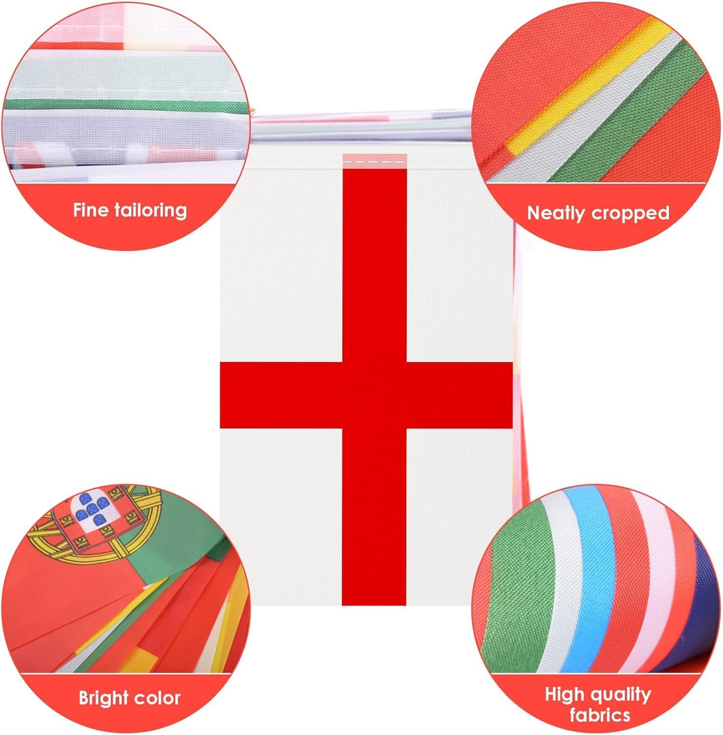 AhfuLife Banderines de 2026 Fútbol de la Copa del Mundo y Póster de Calendario, 14x21cm-15m Banderines de Mundo, Póster de Calendario 100x70cm, Decoración para la Copa Mundial, Fútbol y Fiestas - 3