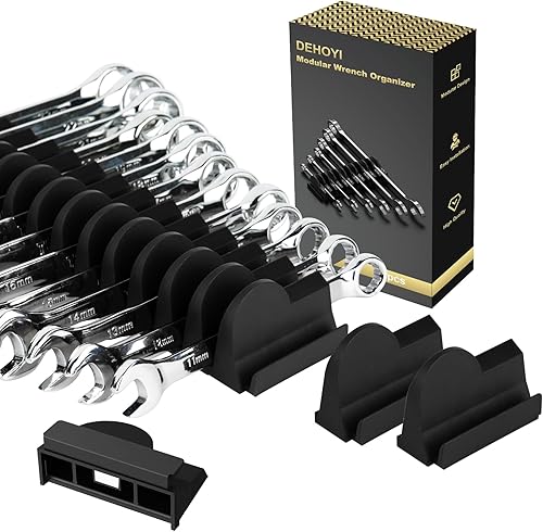 48 organizadores magnéticos de llaves modulares para cajones de herramientas, estante para llaves con etiquetas métricas y SAE, soporte perfecto