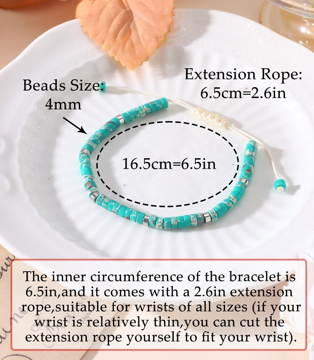 CASDAN Natural Crystal Beaded Bracelet for Women Natural Stone Adjustable Braided Rope Bracelets Spiritual Bracelet Inspirational Gifts - Image 3