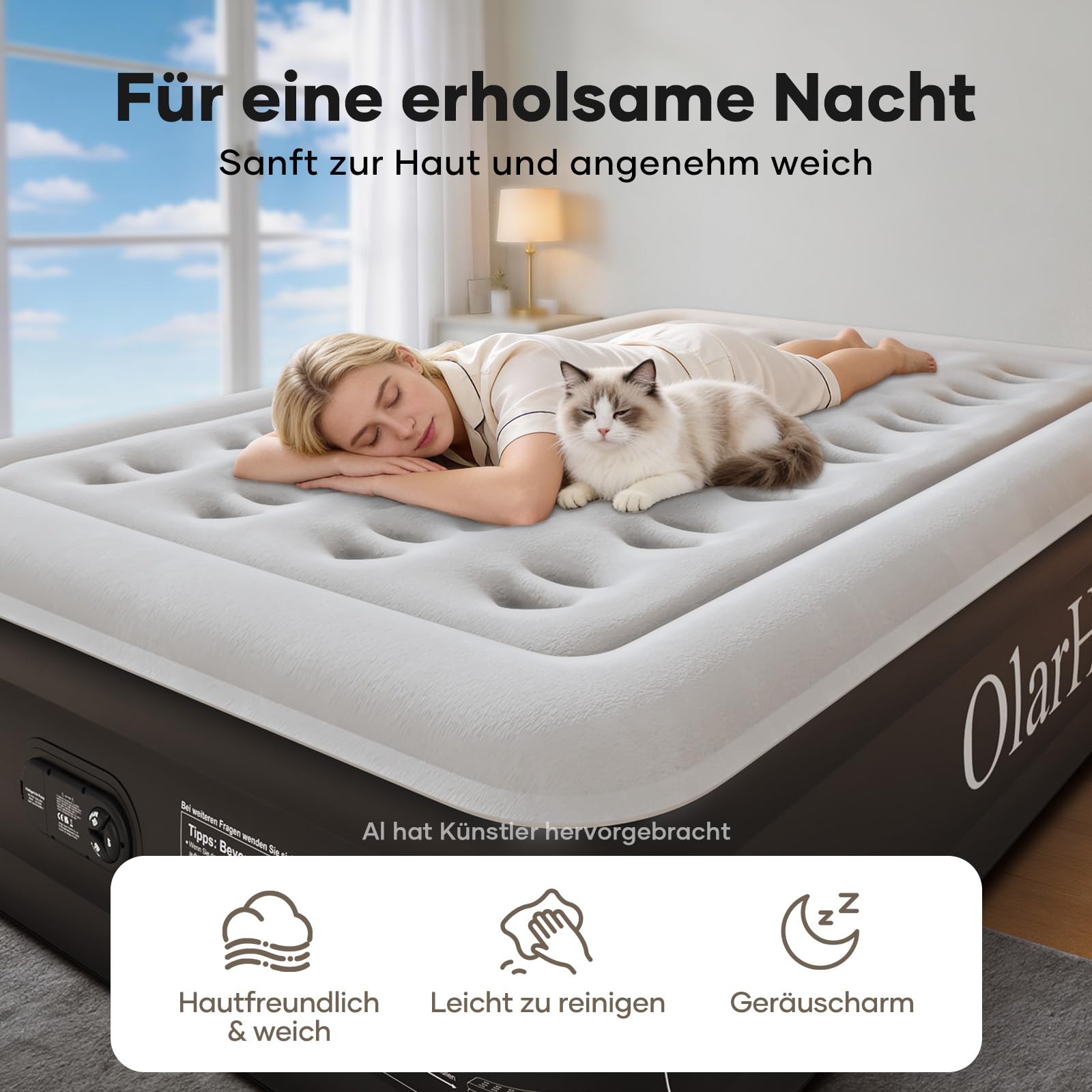 OlarHike Luftmatratze Selbstaufblasend 140x200 2 Personen Camping Gästebett